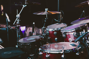 live drum kit ready to play